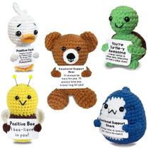 Animais de crochê AicooFest Positive Duck Shark Bee Turtle x5 Animais de crochê AicooFest Positive Duck Shark Bee Turtle x5