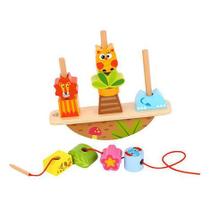 Animais de Equilíbrio, da Tooky Toy - Brinquedo de Madeira de empilhar, encaixar, alinhavar - Cód. TY278A