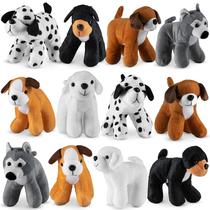Animais de pelúcia Bedwina Plush Puppy Dogs, 15 cm, pacote com 12