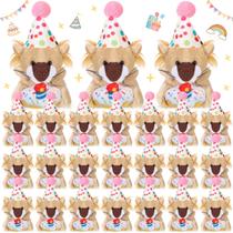 Animais de pelúcia Gejoy Birthday Mini Lion, 24 unidades com chaveiro Animais de pelúcia Gejoy Birthday Mini Lion, 24 unidades com chaveiro