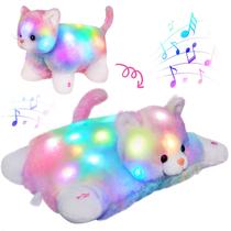 Animais de pelúcia Glow Guards 16 Light Up Musical Rainbow Cat