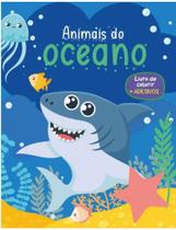 Animais do oceano - Livro de colorir + adesivos - PÉ DA LETRA