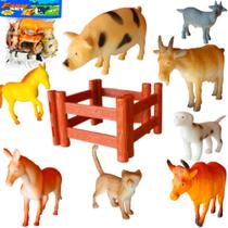 Animais Fazendinha Brinquedo Infantil Kit Fazenda 8 Peças