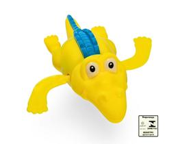 Animais Nadadores a Corda Jacare Amarelo Art Brink Brinquedo Infantil Recreativo para Banho Piscina