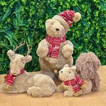 Animais Natalinos Pelúcia Rena Urso Esquilo Decoração Natal