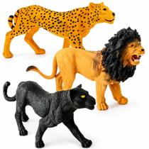 Animais Selvagens Africano Miniatura Maquete Leão Zebra Soft Dinossauro - PANAMI