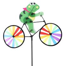 Animal 3D em Bike Windmill Colorful Ground Stake Outdoor Indoor Decoration - Bullfrog