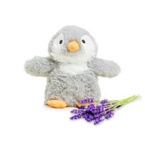 Animal de pelúcia aquece pinguim cinza para micro-ondas