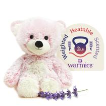 Animal de pelúcia, urso rosa pesado e preparado para micro-ondas