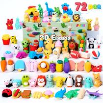 Animal Erasers JOYIN 72 peças de minilápis 3D fofos para crianças Animal Erasers JOYIN 72 peças de minilápis 3D fofos para crianças
