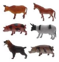 Animal Fazenda Borracha Cavalo Porco Vaca Cachorro C/ 6 Peças Animal Fazenda Borracha Cavalo Porco Vaca Cachorro C/ 6 Peças
