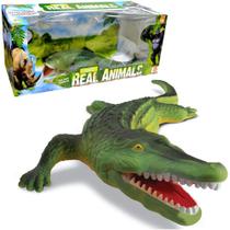 Animal jacare de vinil real animals 38x16x7,5cm na caixa - BEE TOYS