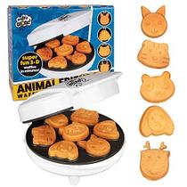Animal Mini Waffle Maker- Faz 7 Panquecas Divertidas, Em Diferentes Formas, Incluindo um Gato, Cão, Renas & Mais - Waffler Não-Stick Elétrico, Presente Divertido