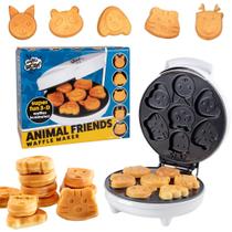 Animal Mini Waffle Maker- Faz 7 Panquecas Divertidas, Em Diferentes Formas, Incluindo um Gato, Cão, Renas & Mais - Waffler Não-Stick Elétrico, Presente Divertido