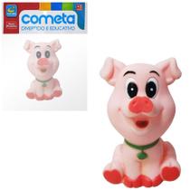 Animal porco de vinil colecao bichinhos 12x7cm na solapa - COMETA BRINQUEDOS