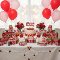 Aniversário Moranguinho Kit Decoração e Lembrancinha 50 Peças