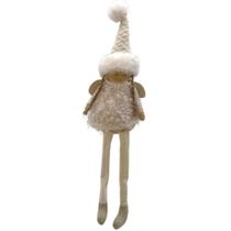 Anjinha Sentada Luna com Roupa Branca e Colar de Pérola 39cm