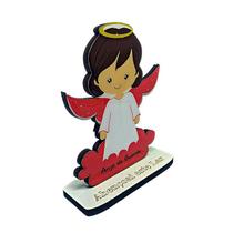 Anjinho Da Guarda Mdf Anjo Infantil Azul Para Meninos 13cm