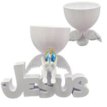 Anjinho da Guarda Nossa Senhora das Graças Jesus 3d Vaso Anjinho da Guarda Nossa Senhora das Graças Jesus 3d Vaso