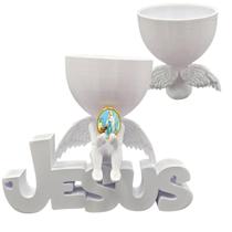 Anjinho da Guarda Nossa Senhora de Lourdes Jesus 3d Vaso