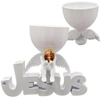 Anjinho da Guarda Sagrada Familia Jesus 3d Decoração Vaso