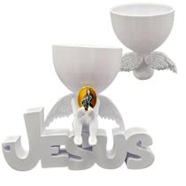 Anjinho da Guarda Santa Joana D Arc Jesus 3d Decoração Vaso