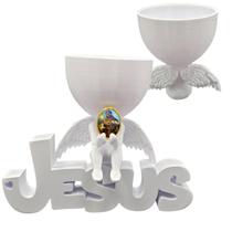 Anjinho da Guarda São Benedito Jesus 3d Decoração Vaso