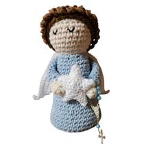 Anjo de Crochê Azul Com Estrela
