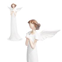 Anjo Decorativo Branco Segurando Pombo 20cm Altura Anjo Decorativo Branco Segurando Pombo 20cm Altura