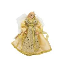 Anjo Decorativo Natal Pendente Luxo Lantejoulas Dourado 17cm - Noel Decor Anjo Decorativo Natal Pendente Luxo Lantejoulas Dourado 17cm - Noel Decor