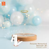 Anjo em acrílico com base e encaixe com aplique dourado, batizado, eucaristia, personalizado Anjo em acrílico com base e encaixe com aplique dourado, batizado, eucaristia, personalizado