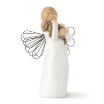 Anjo esculpido à mão, salgueiro, anjo da amizade