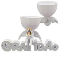 Anjo Imagem Decoração Oração Santa Rosa de Lima Gratidão 3D Anjo Imagem Decoração Oração Santa Rosa de Lima Gratidão 3D