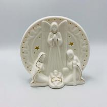 Anjo Sagrada Família Porcelana Led 14x14cm
