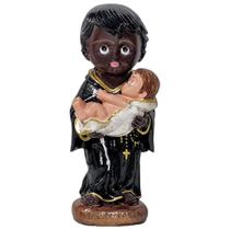 Anjo Santo Baby São Benedito Com Menino Jesus No Colo Gesso