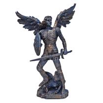 Anjo São Miguel Arcanjo Santo Religioso Estatueta Azul/Ouro - M3 Decoração