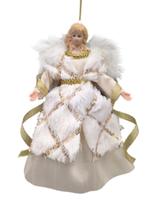 Anjo Topo Arvore Natal Creme Decoração Pequeno Casa 18Cm