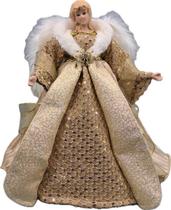 Anjo Topo Arvore Natal Gold Decoração Enfeite Casa 30Cm