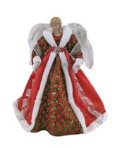 Anjo Topo Arvore Natal Red/Green Decoração Grande Casa 40Cm - Zona Livre