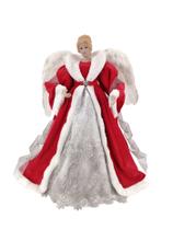 Anjo Topo Arvore Natal Vermelho Decoração Enfeite Casa 60cm