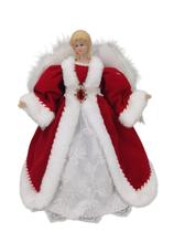 Anjo Topo Arvore Natal Vermelho e Branco 30cm