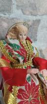 Anjo Topo Arvore Natal Vermelho Pequeno Enfeite Casa 18cm
