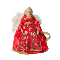 Anjo Vermelho Enfeite Decoração De Luxo Arvore De Natal 17cm