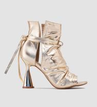 Ankle Boot CBK Salto Taça Couro Dourado CBK