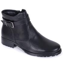 Ankle Boot feminino em couro Inverno 2024 Basica atemporal Quentinha Impermeavel Moderna e Bonita