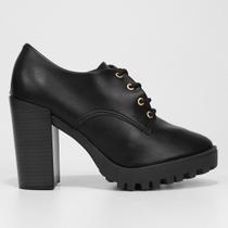 Ankle Boot Moleca Salto Alto Tratorada Feminina