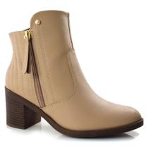 Ankle Boots Feminino Comfortflex Bege 23-99301