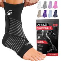Ankle Brace Sleeve Stars para mulheres e homens, preta, tamanho M