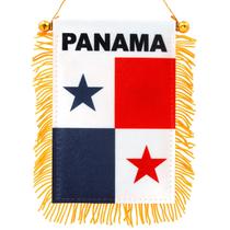 Anley 4 X 6 Polegadas Panamá Fringy Window Hanging Flag - Mini Flag Banner & Car Rearview Mirror Décor - Fringed & Double Sided - Bandeira de Suspensão panamenha com Sucção Cup