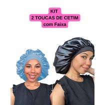 Anny Beleza - Kit 2 Touca de Cetim Toca de Cetim Seda com Faixa Confortável